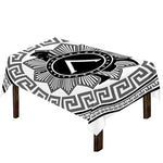 Black And White Spartan Warrior Print Tablecloth