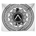 Black And White Spartan Warrior Print Tapestry