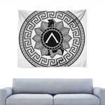 Black And White Spartan Warrior Print Tapestry