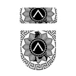 Black And White Spartan Warrior Print Toilet Lid And Tank Cover Set