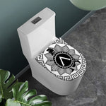 Black And White Spartan Warrior Print Toilet Lid Cover