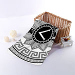 Black And White Spartan Warrior Print Towel