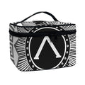 Black And White Spartan Warrior Print Travel Makeup Bag