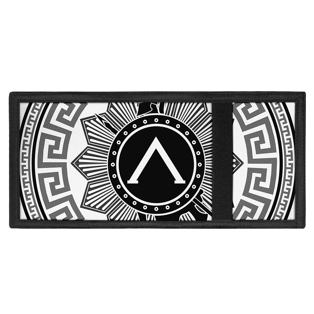 Black And White Spartan Warrior Print Trifold Wallet