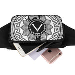 Black And White Spartan Warrior Print Waist Bag