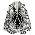 Black And White Spartan Warrior Print Women's Blazer