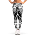Black And White Spartan Warrior Print Women's Leggings