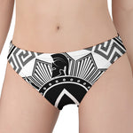 Black And White Spartan Warrior Print Women's Panties