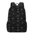Black And White Spider Web Pattern Print 17 Inch Backpack