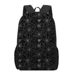 Black And White Spider Web Pattern Print 17 Inch Backpack