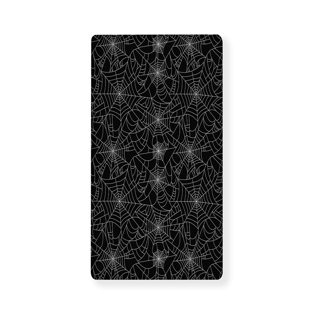 Black And White Spider Web Pattern Print Baby Crib Sheet