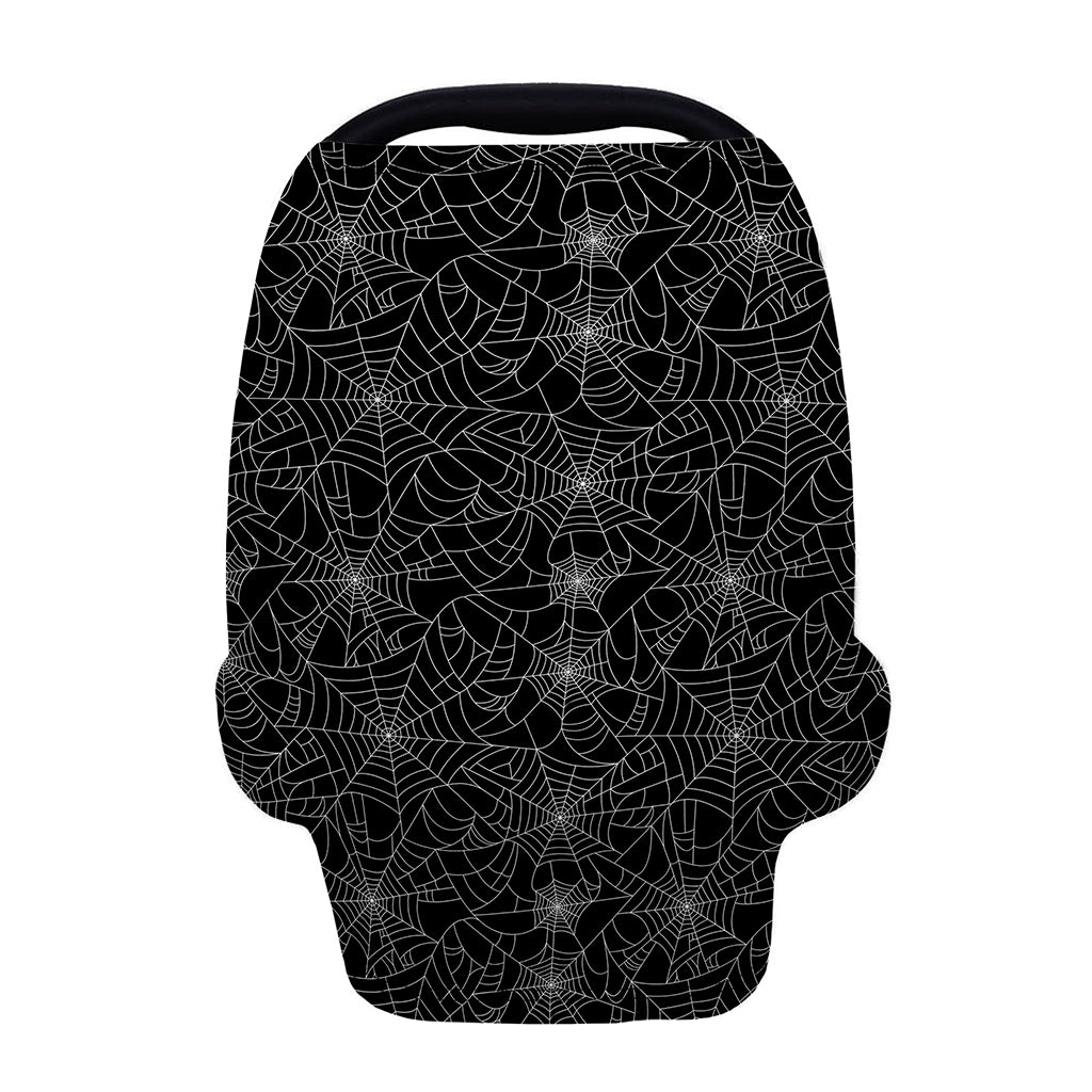 Black And White Spider Web Pattern Print Baby Seat Cover