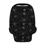 Black And White Spider Web Pattern Print Baby Seat Cover