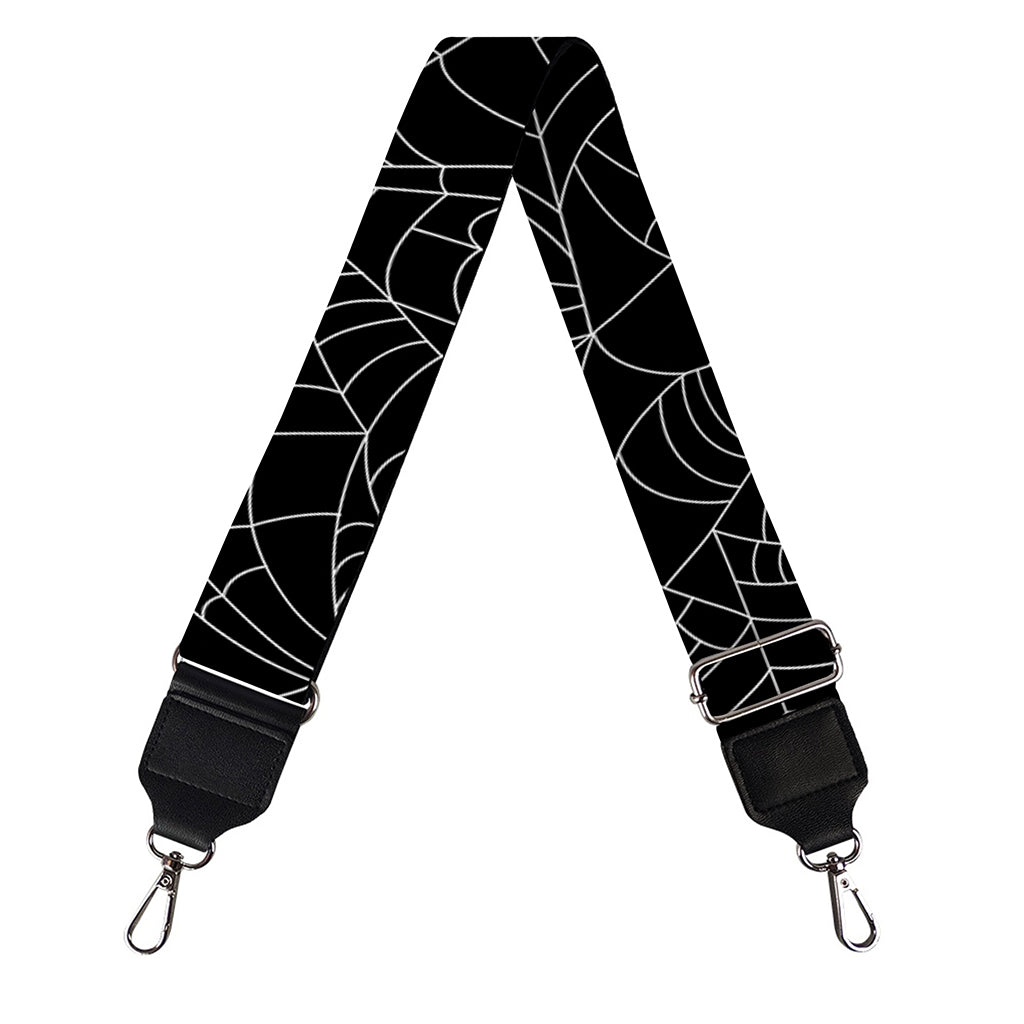 Black And White Spider Web Pattern Print Bag Strap