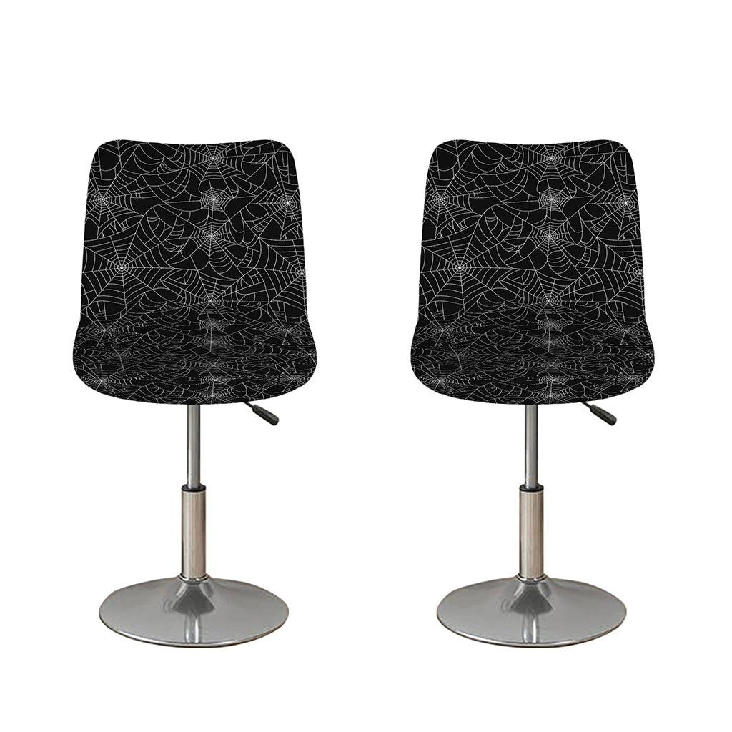 Black And White Spider Web Pattern Print Bar Stool Covers
