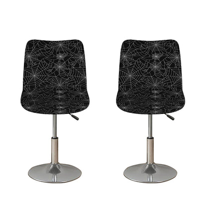 Black And White Spider Web Pattern Print Bar Stool Covers