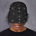Black And White Spider Web Pattern Print Baseball Cap