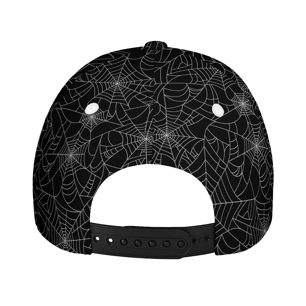 Black And White Spider Web Pattern Print Baseball Cap