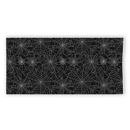 Black And White Spider Web Pattern Print Beach Towel