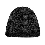 Black And White Spider Web Pattern Print Beanie