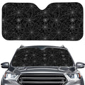 Black And White Spider Web Pattern Print Car Windshield Sun Shade