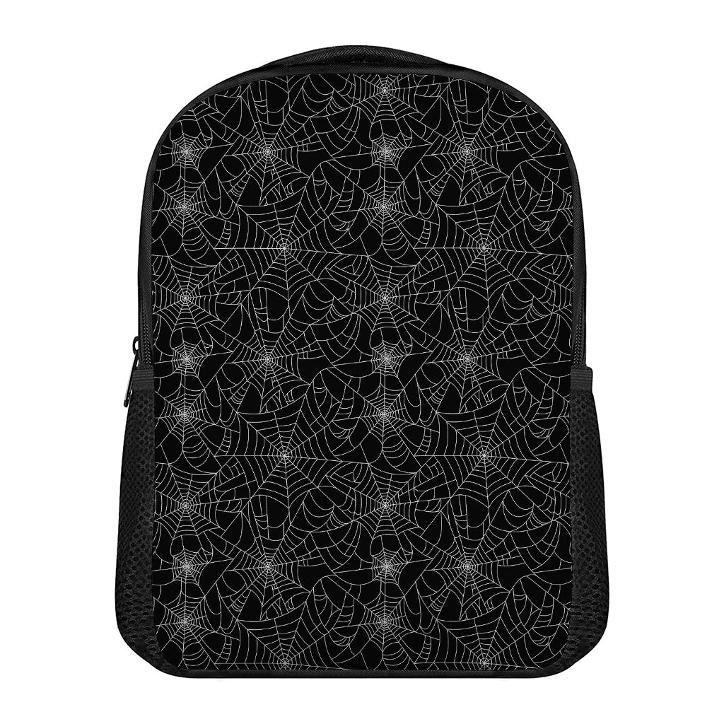 Black And White Spider Web Pattern Print Casual Backpack