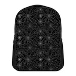 Black And White Spider Web Pattern Print Casual Backpack