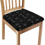 Black And White Spider Web Pattern Print Chair Cushion Cover