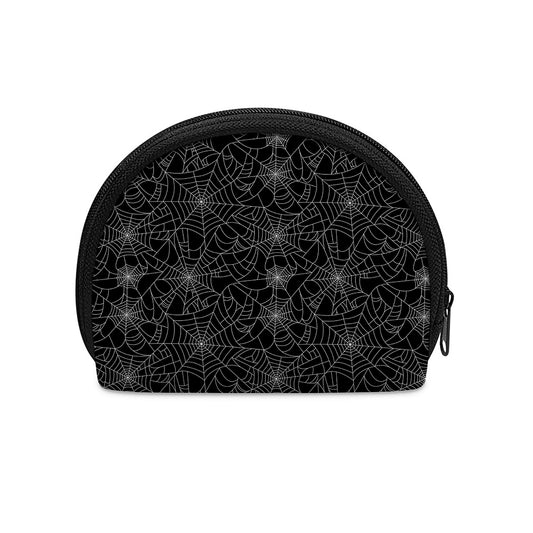 Black And White Spider Web Pattern Print Coin Purse