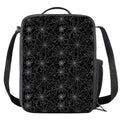 Black And White Spider Web Pattern Print Crossbody Lunch Bag