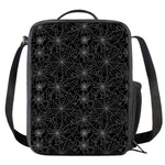 Black And White Spider Web Pattern Print Crossbody Lunch Bag