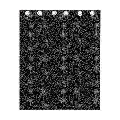 Black And White Spider Web Pattern Print Curtain