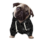 Black And White Spider Web Pattern Print Dog Zip Up Hoodie