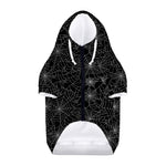 Black And White Spider Web Pattern Print Dog Zip Up Hoodie