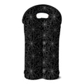 Black And White Spider Web Pattern Print Double Neoprene Wine Tote