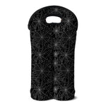 Black And White Spider Web Pattern Print Double Neoprene Wine Tote