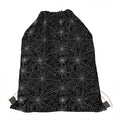 Black And White Spider Web Pattern Print Drawstring Bag
