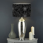 Black And White Spider Web Pattern Print Drum Lamp Shade