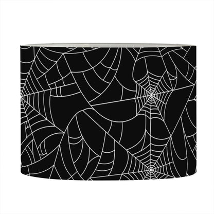 Black And White Spider Web Pattern Print Drum Lamp Shade