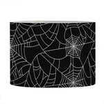 Black And White Spider Web Pattern Print Drum Lamp Shade