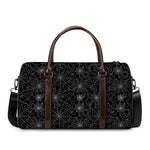 Black And White Spider Web Pattern Print Duffle Bag