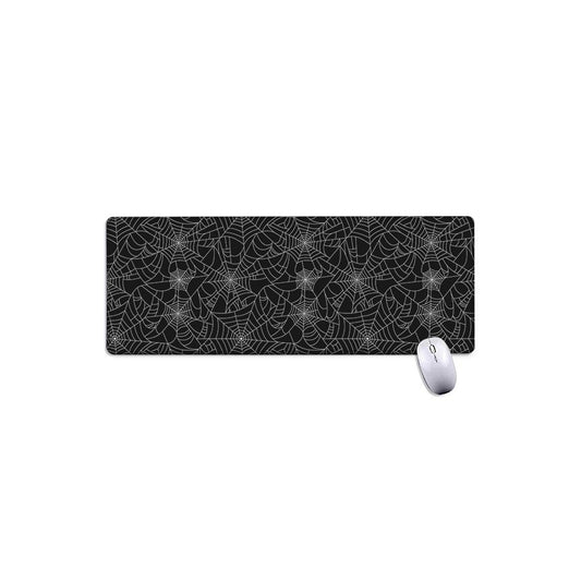 Black And White Spider Web Pattern Print Extended Mouse Pad