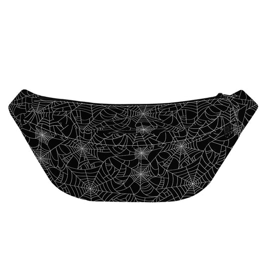 Black And White Spider Web Pattern Print Fanny Pack