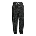 Black And White Spider Web Pattern Print Fleece Lined Knit Pants