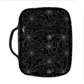 Black And White Spider Web Pattern Print Front Pocket Bible Bag