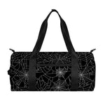 Black And White Spider Web Pattern Print Gym Bag