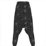 Black And White Spider Web Pattern Print Hammer Pants