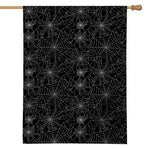 Black And White Spider Web Pattern Print House Flag