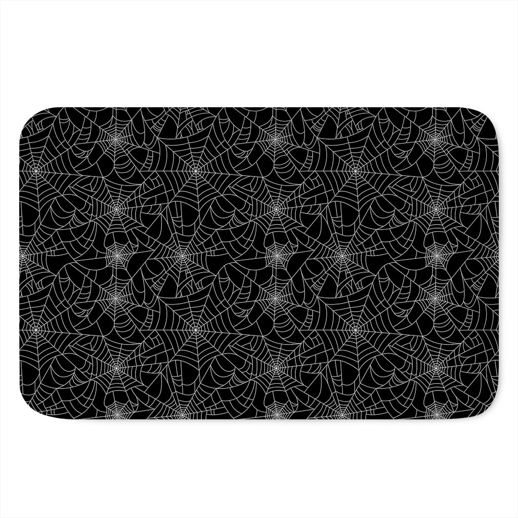 Black And White Spider Web Pattern Print Indoor Door Mat