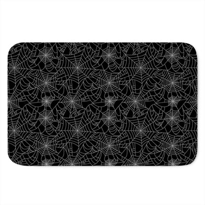 Black And White Spider Web Pattern Print Indoor Door Mat